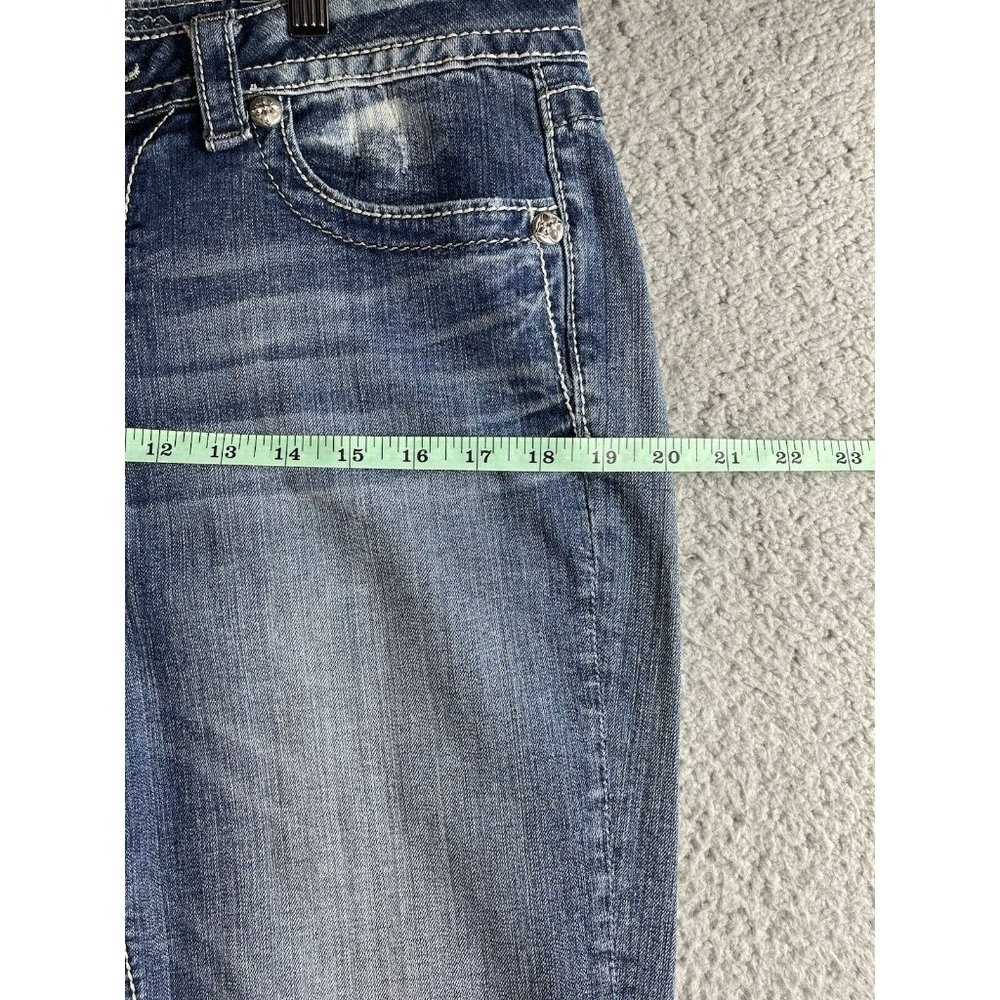 Miss Me Jeans Womens Size 32 Blue Signature Skinny Embellished Denim Ladies Pant - Picture 7 of 12
